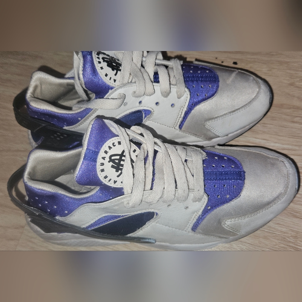 Nike Air Huarache Sneakers Purple White Trainers Women's Size 9 Shoes - Picture 7 of 16
